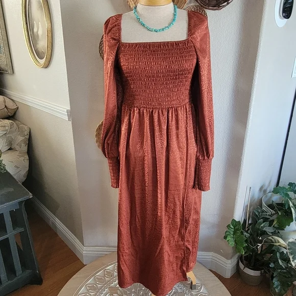 Wrangler Retro Long Sleeve Smocked Dress – Size Small - Picture 1 of 7